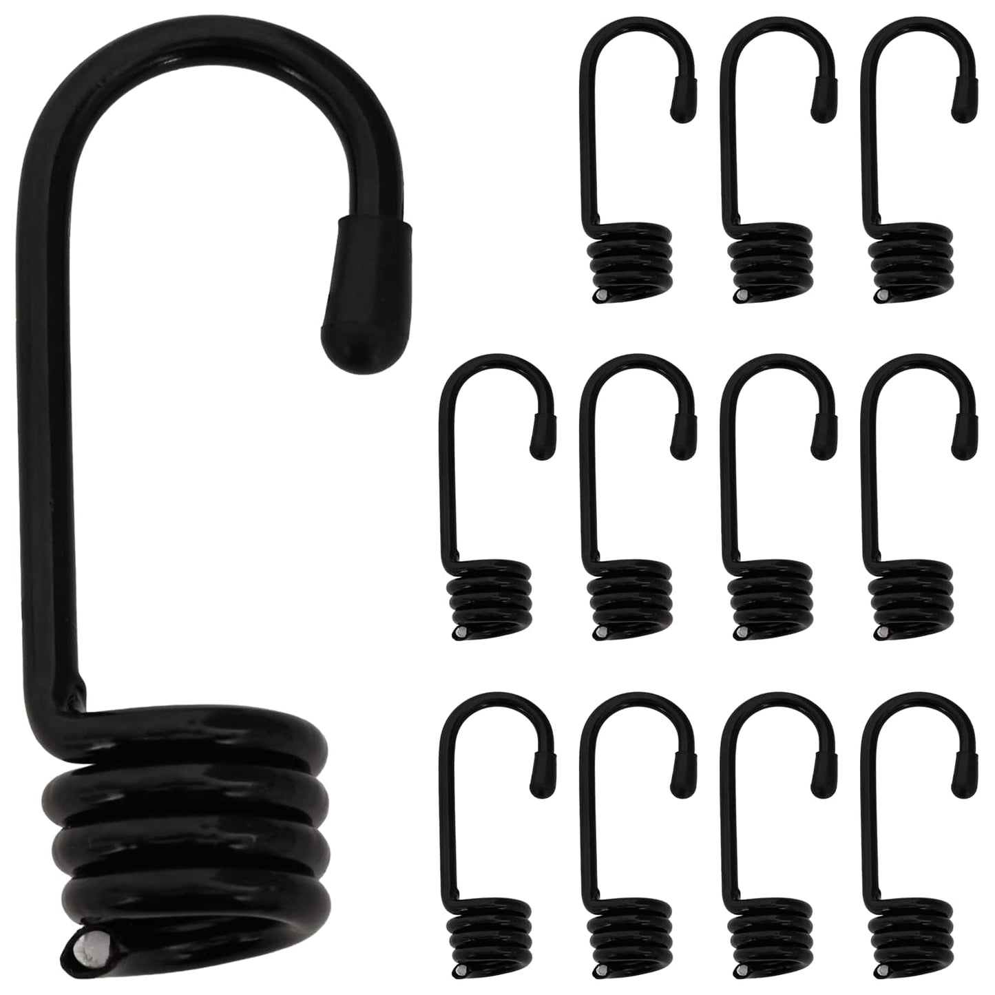 vidaXL Hooks 12 pcs Black 10 mm x 5 cm Steel