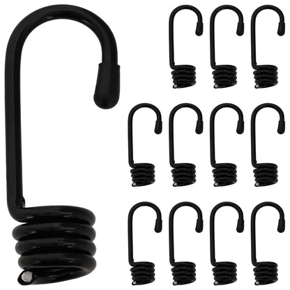 vidaXL Hooks 12 pcs Black 10 mm x 5 cm Steel