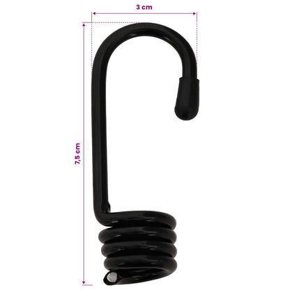 vidaXL Hooks 12 pcs Black 10 mm x 5 cm Steel
