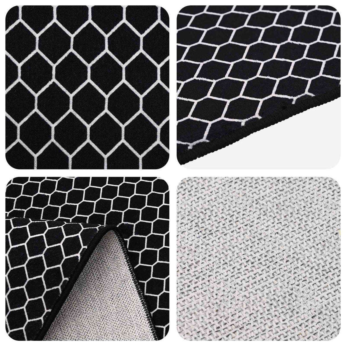 vidaXL Rug ORIZ Black Mesh Pattern 240 x 340 cm 100% Polyester