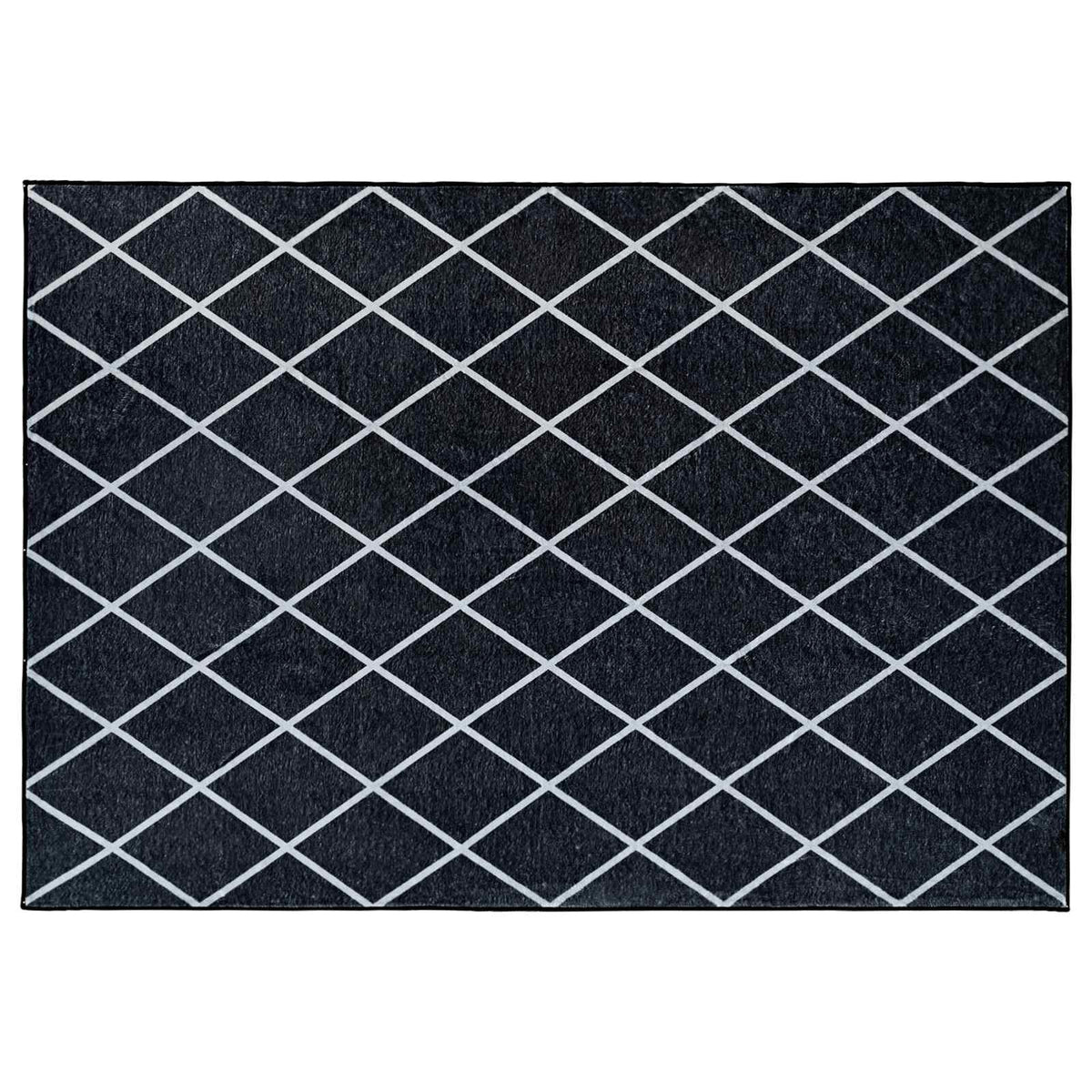 vidaXL Rug ORIZ Black Diamond Pattern 140 x 200 cm 100% Polyester