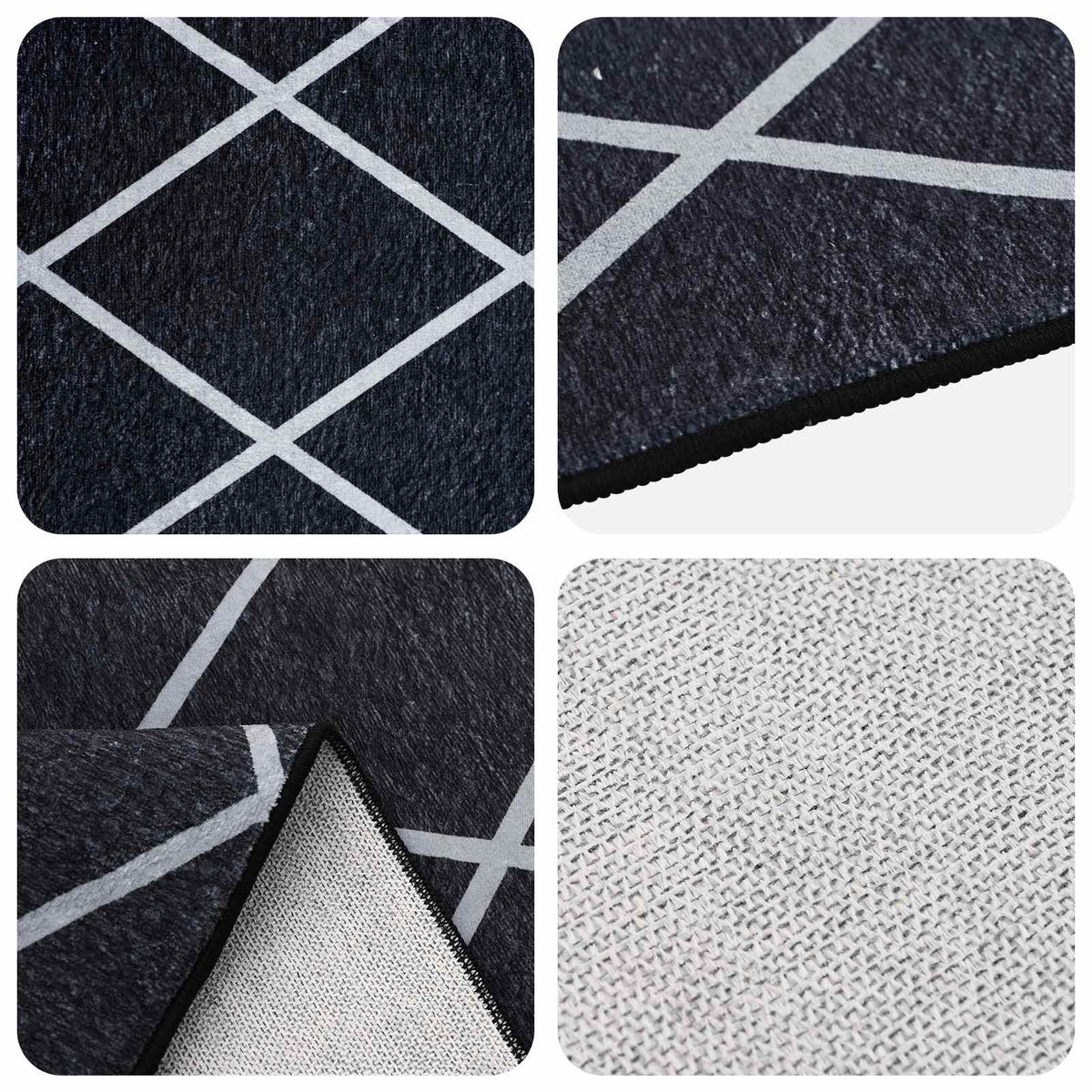 vidaXL Rug ORIZ Black Diamond Pattern 240 x 340 cm 100% Polyester