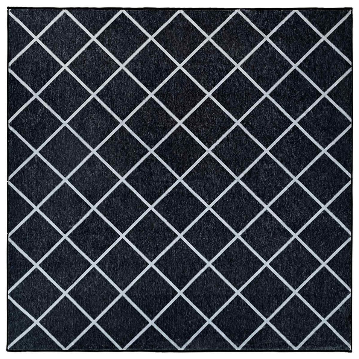 vidaXL Rug ORIZ Black Diamond Pattern 240 x 240 cm 100% Polyester