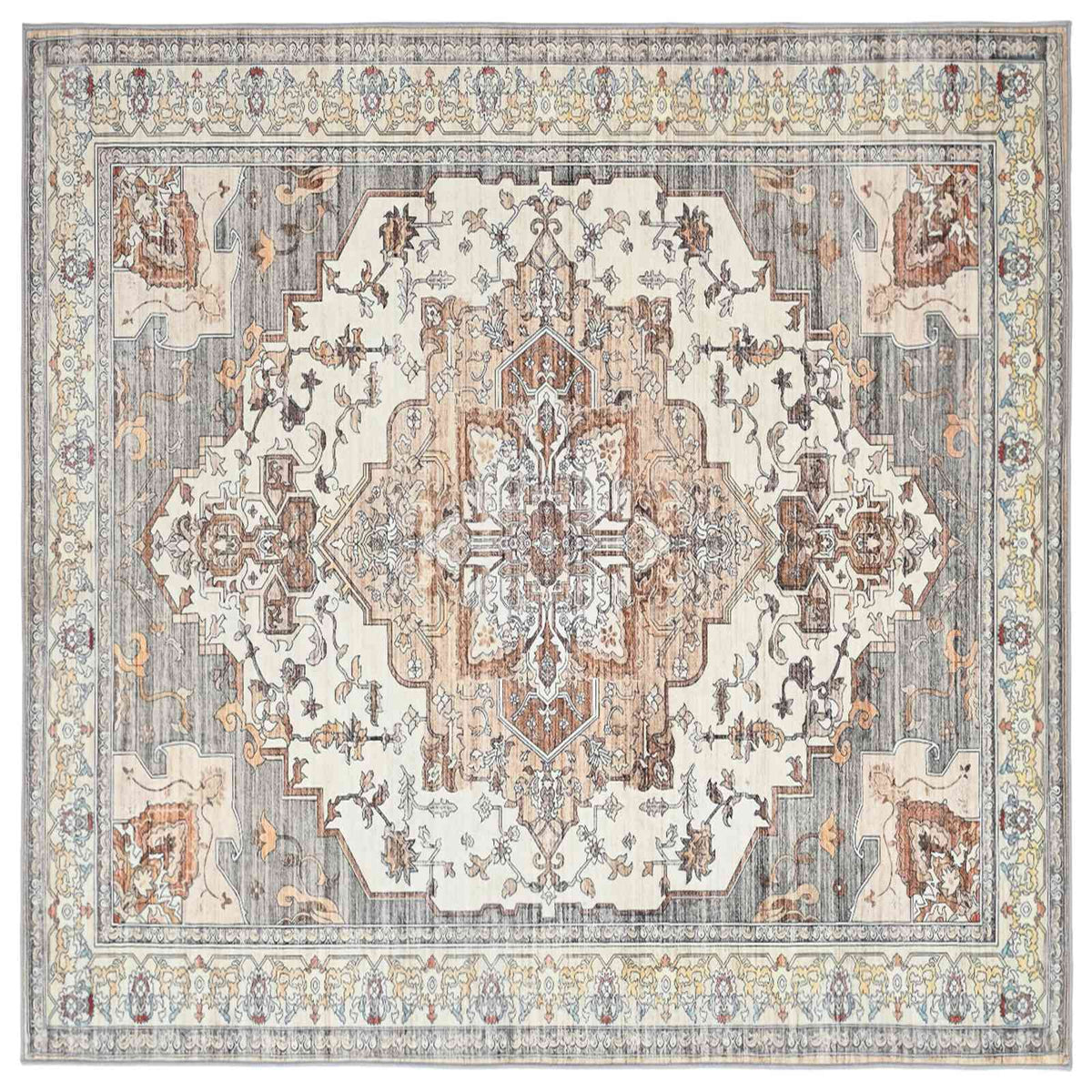 vidaXL Rug ORIZ Brown 240 x 240 cm 100% Polyester