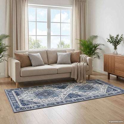 vidaXL Rug ORIZ Dark Blue 80 x 200 cm 100% Polyester