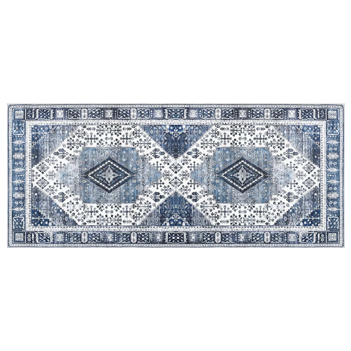 vidaXL Rug ORIZ Dark Blue 80 x 200 cm 100% Polyester