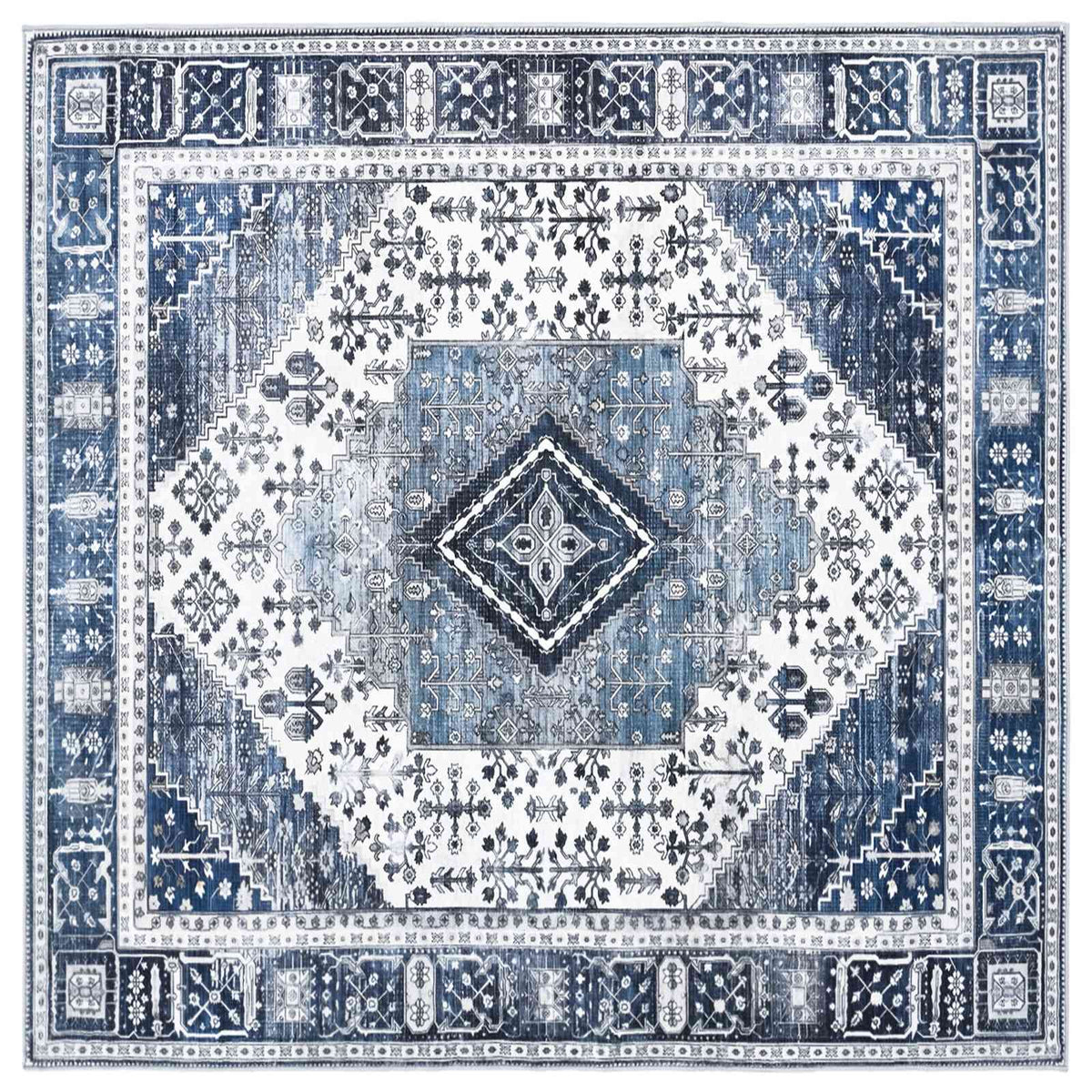 vidaXL Rug ORIZ Dark Blue 160 x 160 cm 100% Polyester