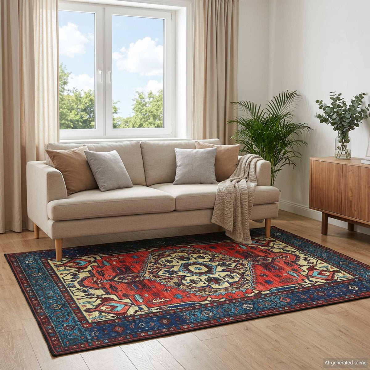 vidaXL Rug ORIZ Red 240 x 340 cm 100% Polyester
