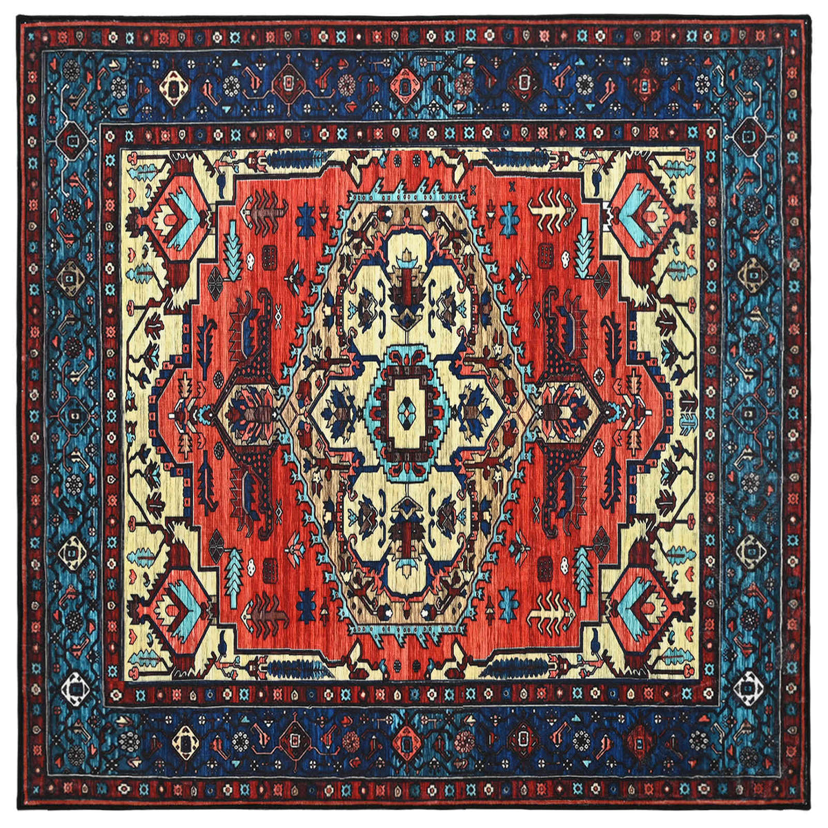 vidaXL Rug ORIZ Red 200 x 200 cm 100% Polyester