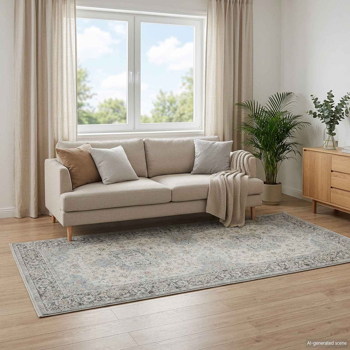 vidaXL Rug ORIZ Cream 80 x 200 cm 100% Polyester