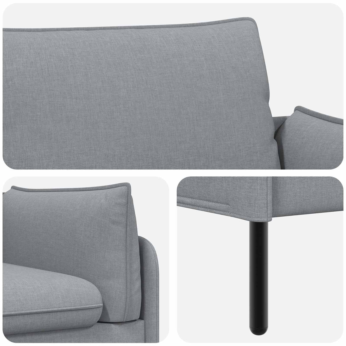 vidaXL 2-Seater Sofa Light Grey 188 x 81 x 89 cm Fabric