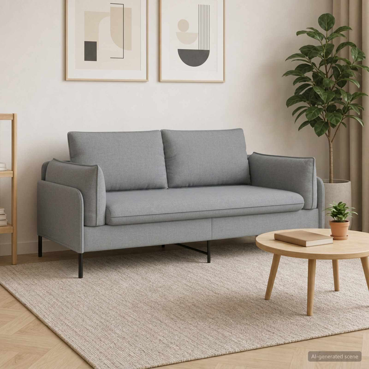 vidaXL 2-Seater Sofa Light Grey 188 x 81 x 89 cm Fabric