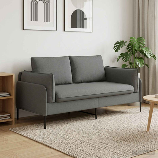 vidaXL 2-Seater Sofa Dark Grey 188 x 81 x 89 cm Fabric