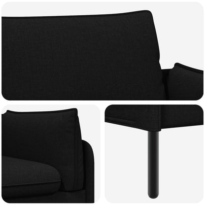 vidaXL 2-Seater Sofa Black 188 x 81 x 89 cm Fabric