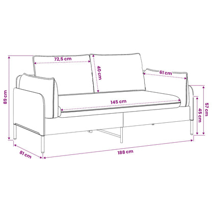 vidaXL 2-Seater Sofa Black 188 x 81 x 89 cm Fabric