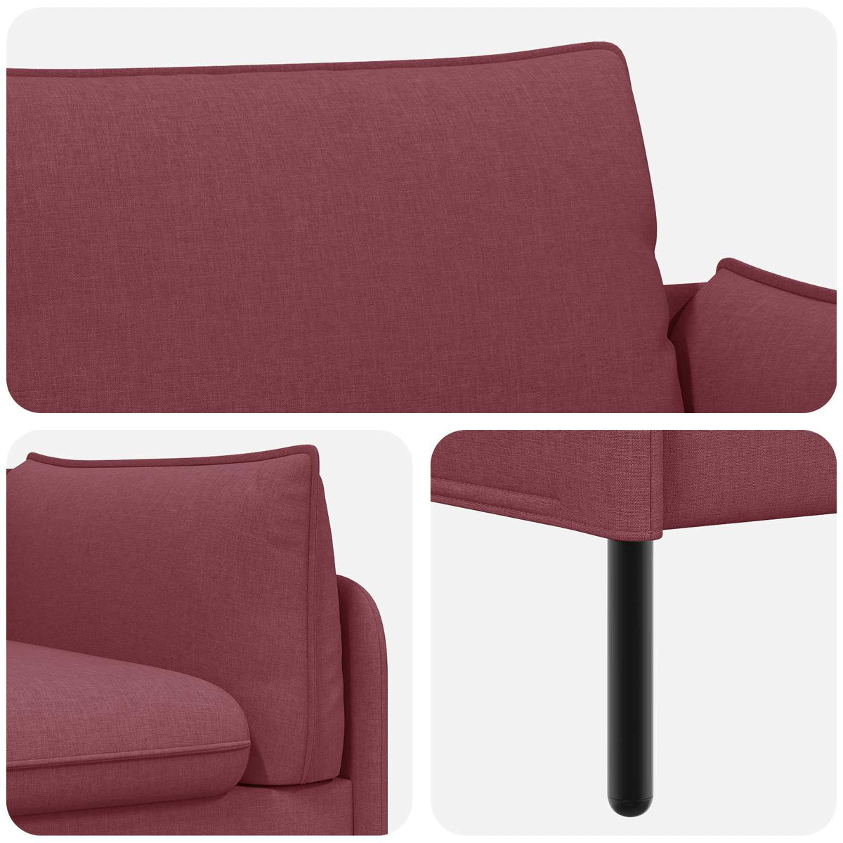 vidaXL 2-Seater Sofa Wine Red 188 x 81 x 89 cm Fabric