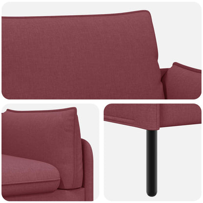 vidaXL 2-Seater Sofa Wine Red 188 x 81 x 89 cm Fabric