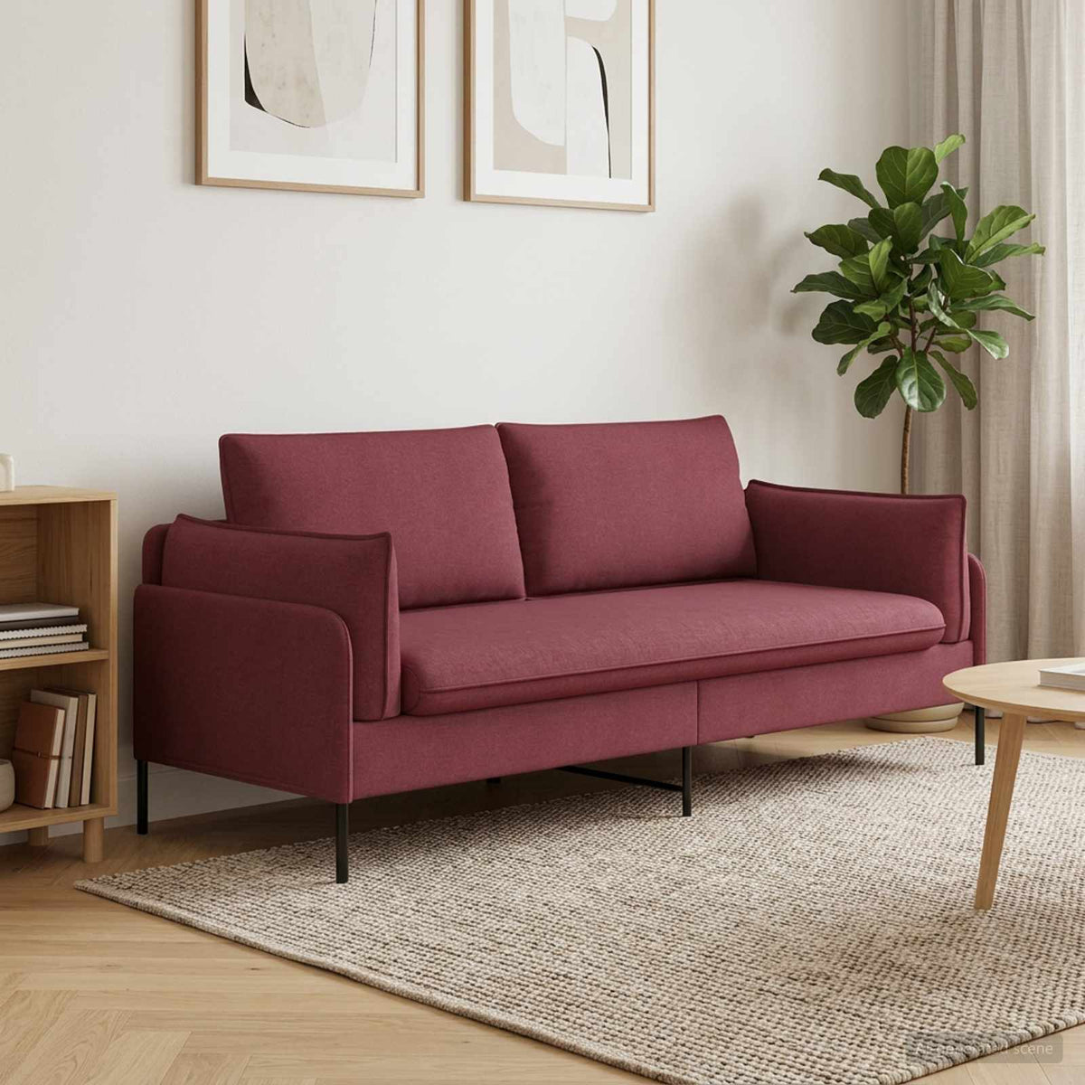 vidaXL 2-Seater Sofa Wine Red 188 x 81 x 89 cm Fabric