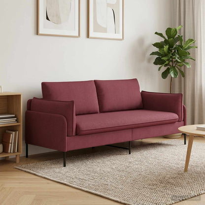 vidaXL 2-Seater Sofa Wine Red 188 x 81 x 89 cm Fabric