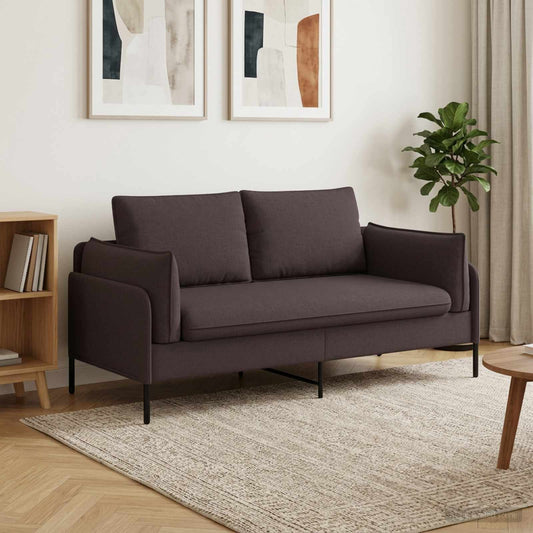 vidaXL 2-Seater Sofa Dark Brown 188 x 81 x 89 cm Fabric