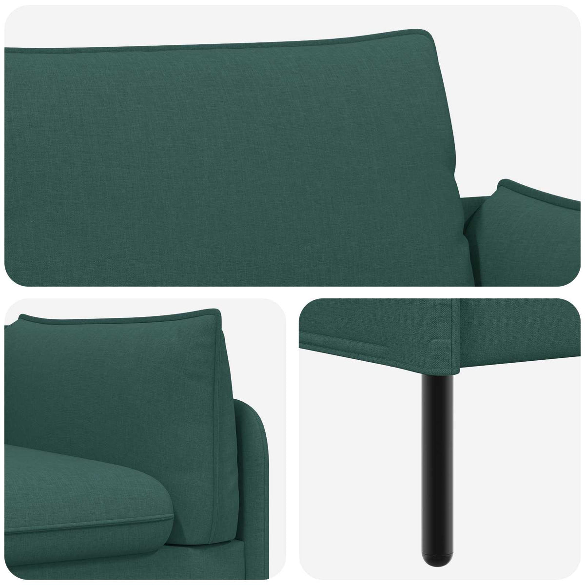 vidaXL 2-Seater Sofa Dark Green 188 x 81 x 89 cm Fabric