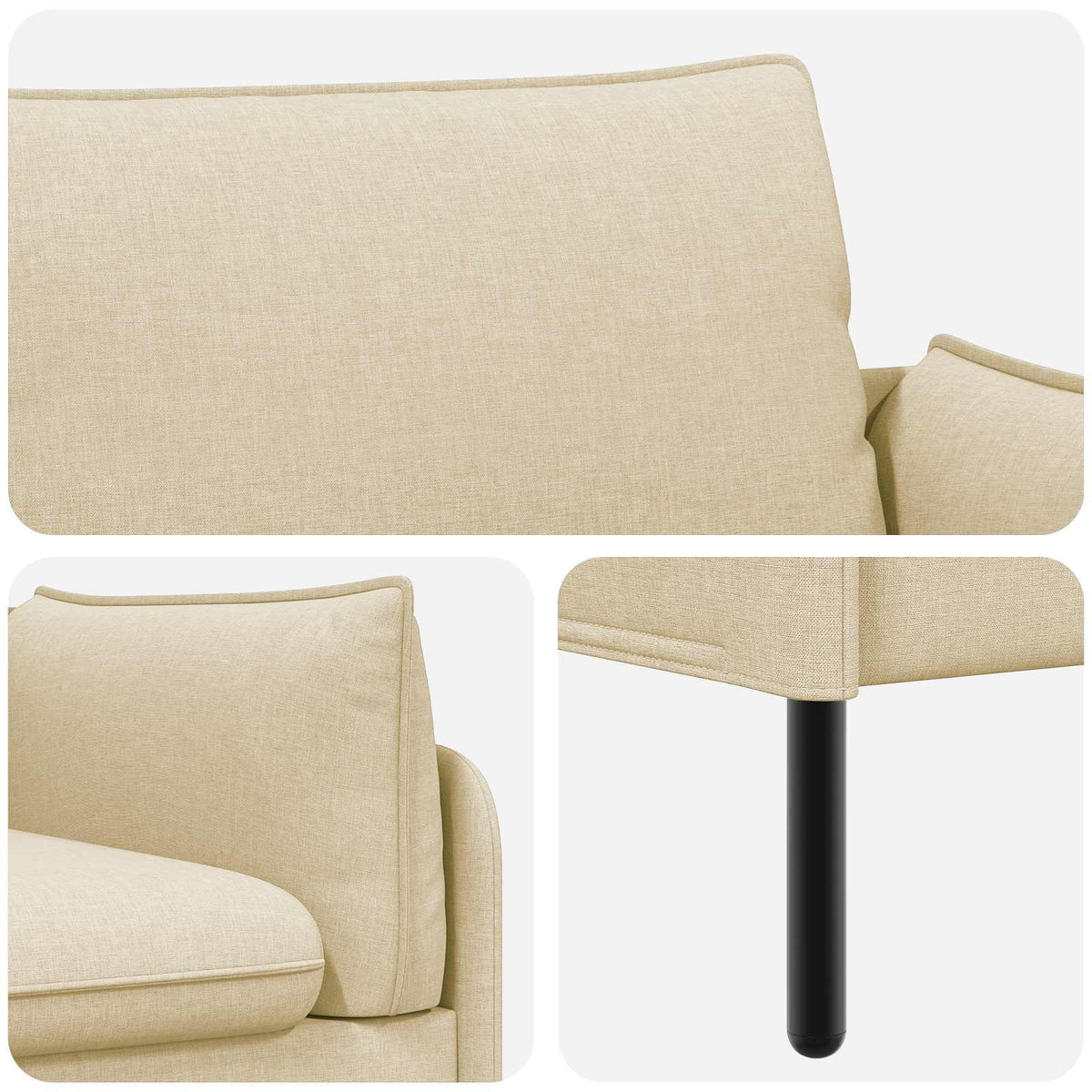vidaXL 2-Seater Sofa Cream 188 x 81 x 89 cm Fabric