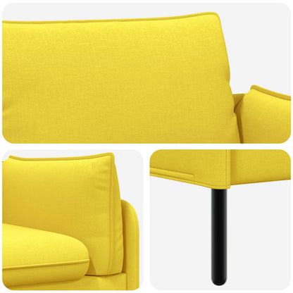 vidaXL 2-Seater Sofa Light Yellow 188 x 81 x 89 cm Fabric