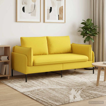 vidaXL 2-Seater Sofa Light Yellow 188 x 81 x 89 cm Fabric