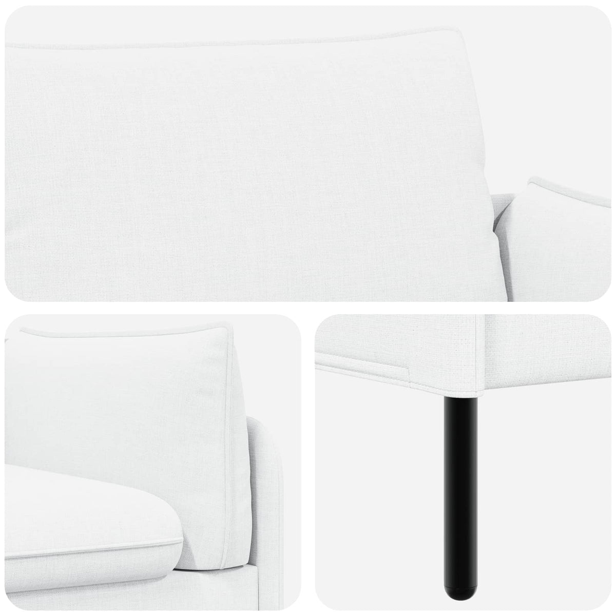 vidaXL 2-Seater Sofa White 188 x 81 x 89 cm Fabric
