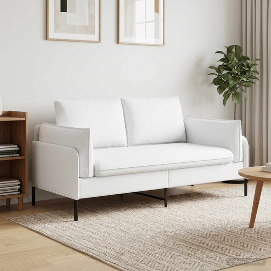 vidaXL 2-Seater Sofa White 188 x 81 x 89 cm Fabric