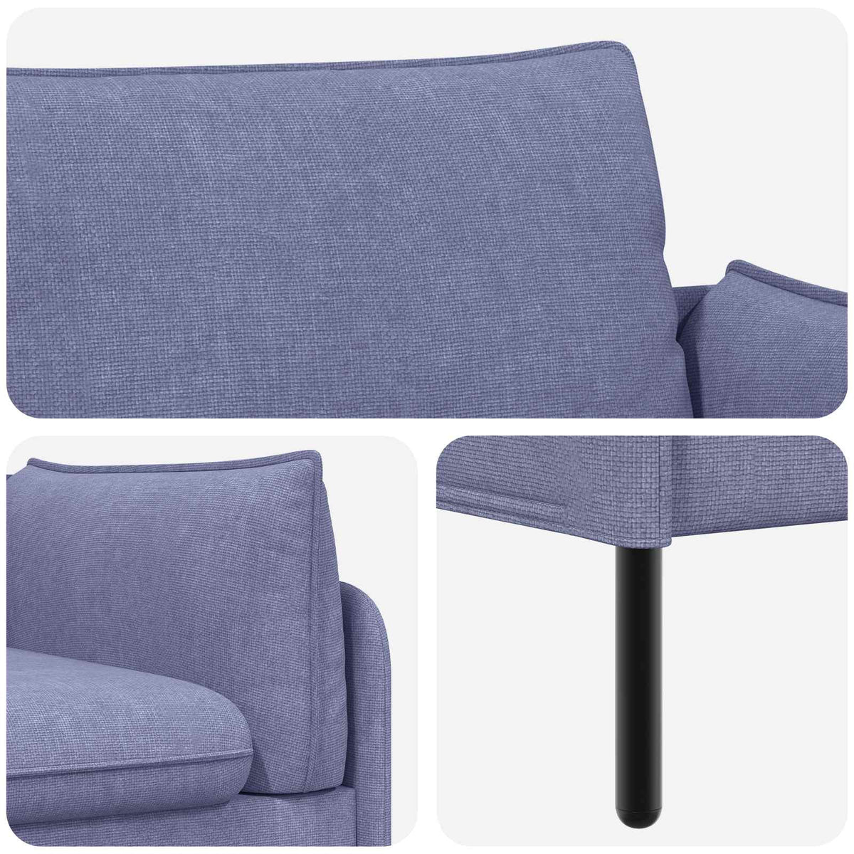 vidaXL 2-Seater Sofa Jeans Blue 188 x 81 x 89 cm Fabric