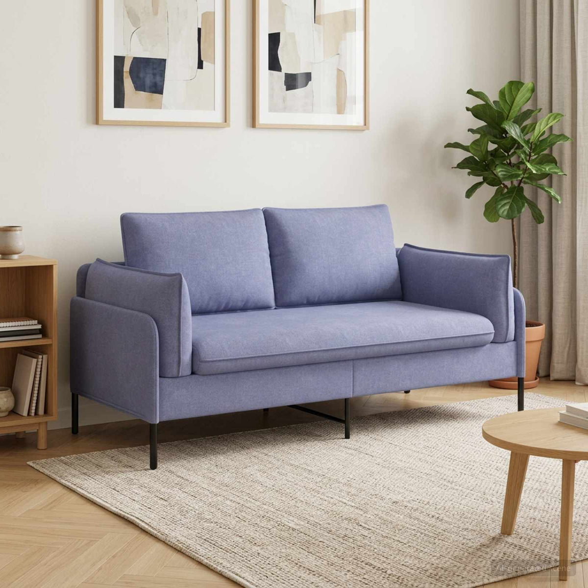 vidaXL 2-Seater Sofa Jeans Blue 188 x 81 x 89 cm Fabric