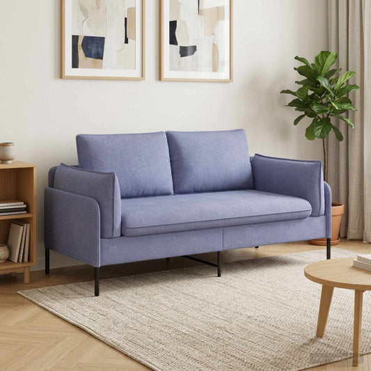 vidaXL 2-Seater Sofa Jeans Blue 188 x 81 x 89 cm Fabric