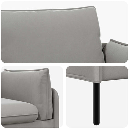 vidaXL 2-Seater Sofa 2-Seater Light Grey 188 x 81 x 89 cm Velvet