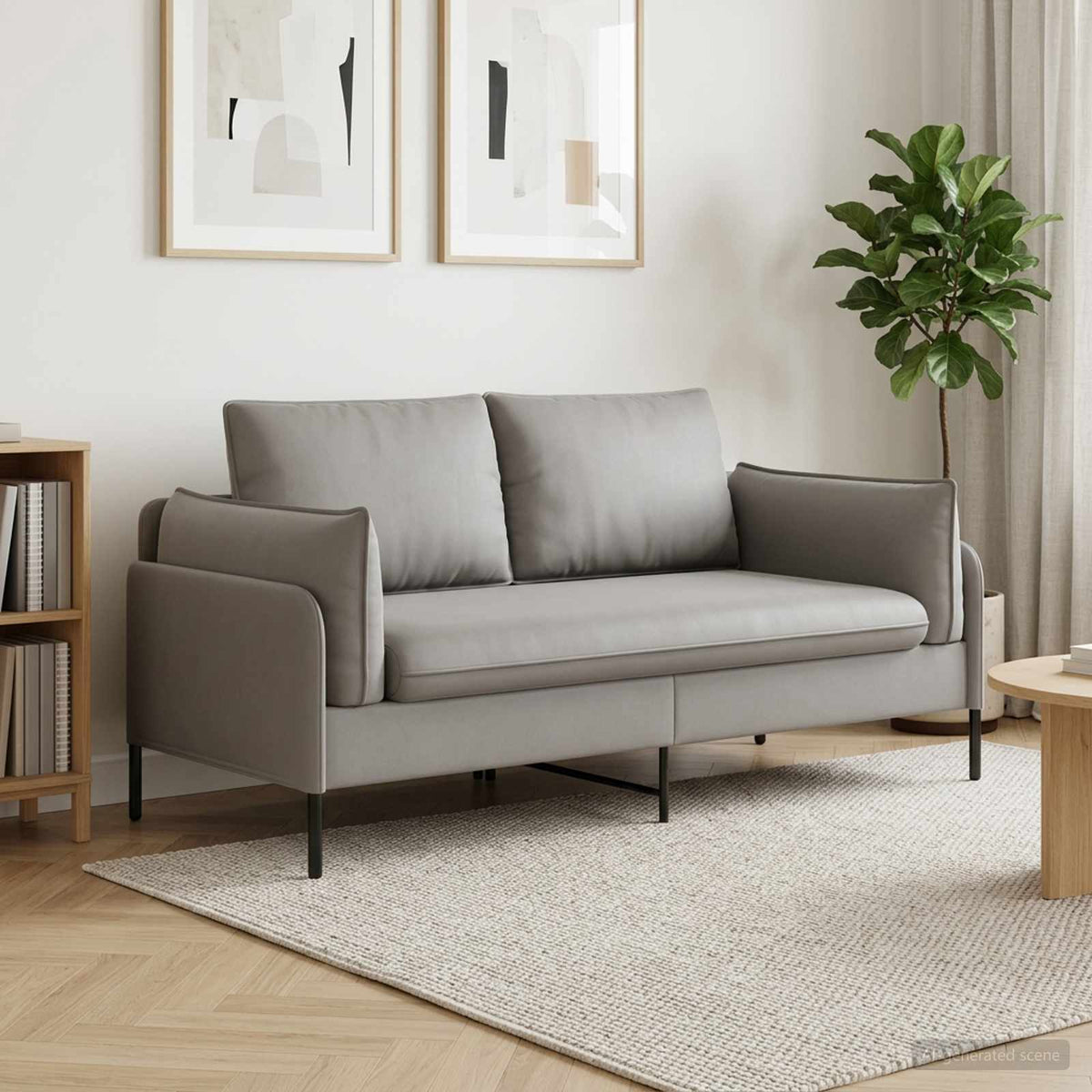 vidaXL 2-Seater Sofa 2-Seater Light Grey 188 x 81 x 89 cm Velvet