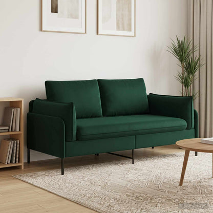 vidaXL 2-Seater Sofa 2-Seater Dark Green 188 x 81 x 89 cm Velvet