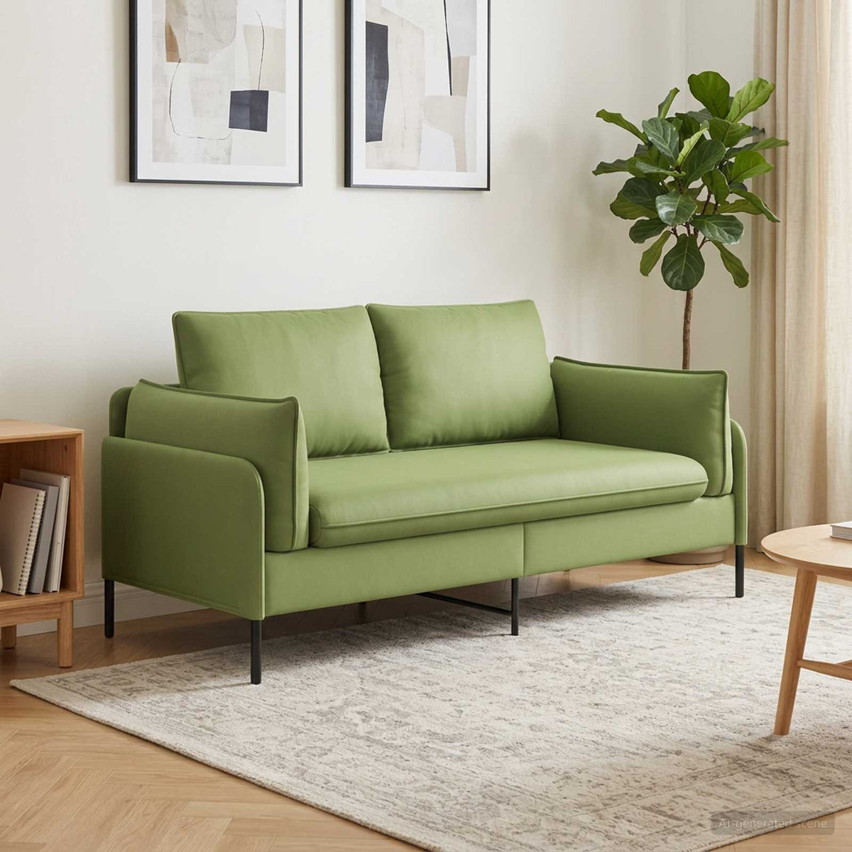 vidaXL 2-Seater Sofa 2-Seater Light Green 188 x 81 x 89 cm Velvet