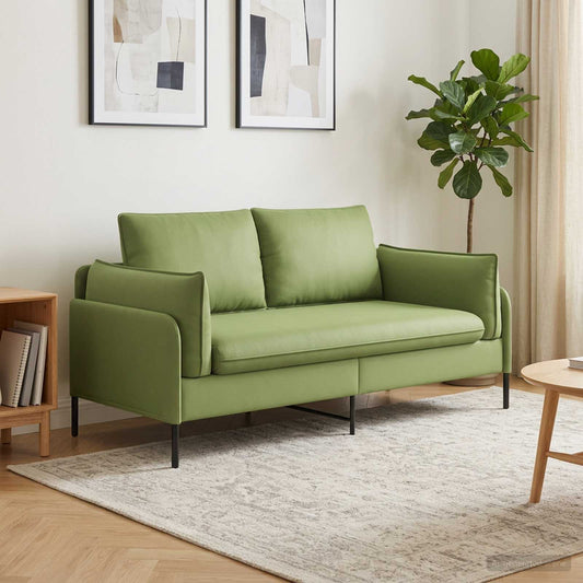 vidaXL 2-Seater Sofa 2-Seater Light Green 188 x 81 x 89 cm Velvet