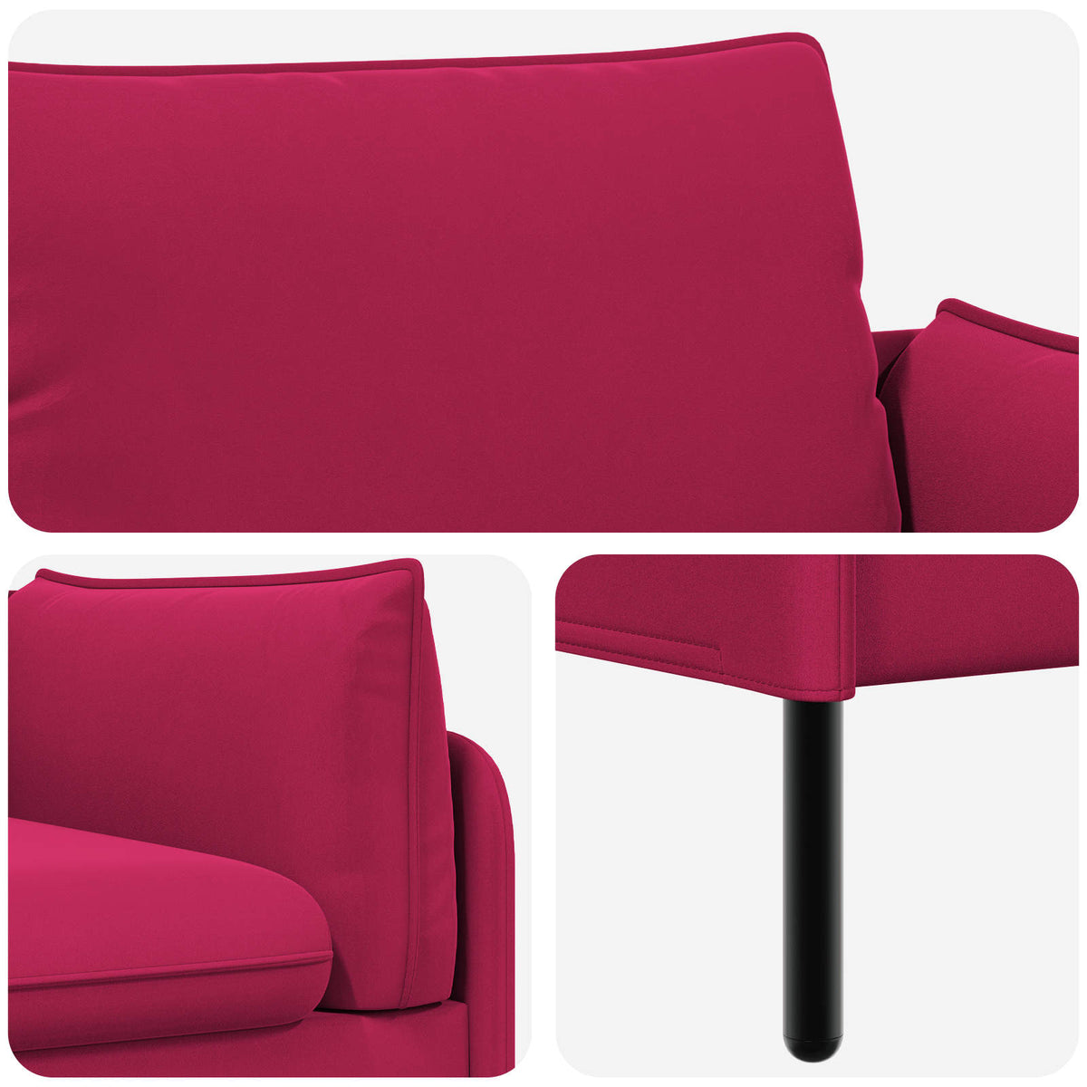 vidaXL 2-Seater Sofa 2-Seater Wine Red 188 x 81 x 89 cm Velvet