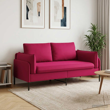 vidaXL 2-Seater Sofa 2-Seater Wine Red 188 x 81 x 89 cm Velvet