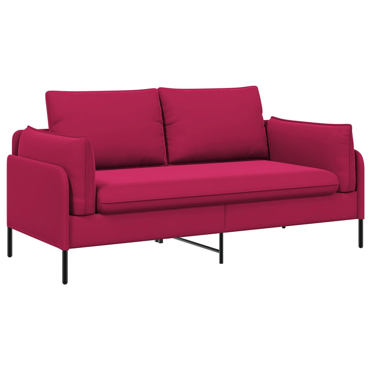 vidaXL 2-Seater Sofa 2-Seater Wine Red 188 x 81 x 89 cm Velvet