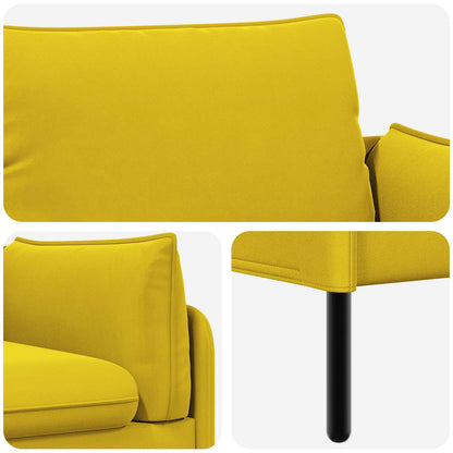 vidaXL 2-Seater Sofa 2-Seater Yellow 188 x 81 x 89 cm Velvet