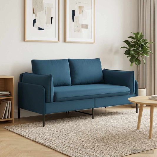 vidaXL 2-Seater Sofa 2-Seater Blue 188 x 81 x 89 cm Velvet