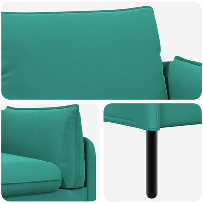 vidaXL 2-Seater Sofa 2-Seater Turquoise 188 x 81 x 89 cm Velvet