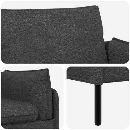 vidaXL 2-Seater Sofa Black 188 x 81 x 89 cm Faux Leather