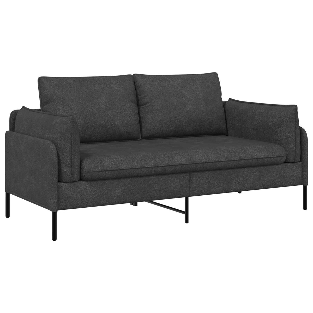 vidaXL 2-Seater Sofa Black 188 x 81 x 89 cm Faux Leather