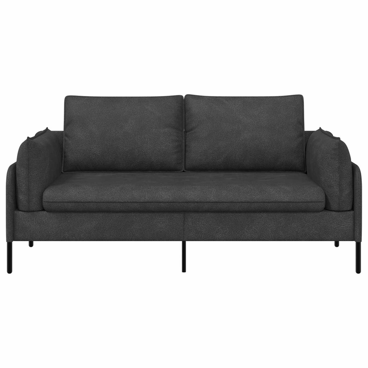 vidaXL 2-Seater Sofa Black 188 x 81 x 89 cm Faux Leather