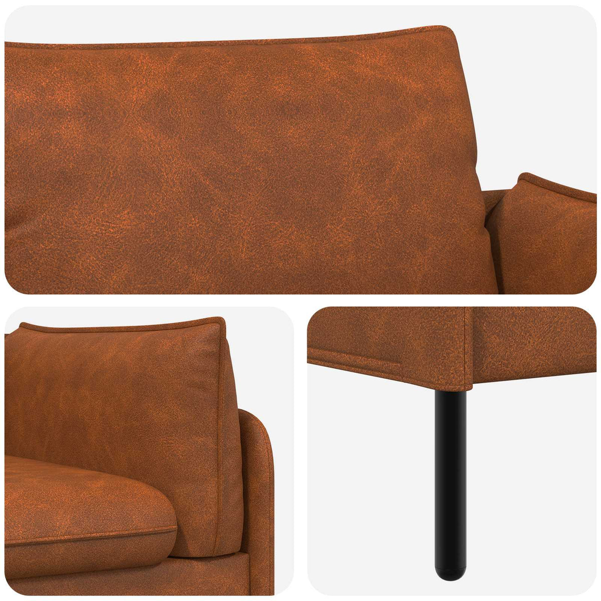vidaXL 2-Seater Sofa Brown 188 x 81 x 89 cm Faux Leather