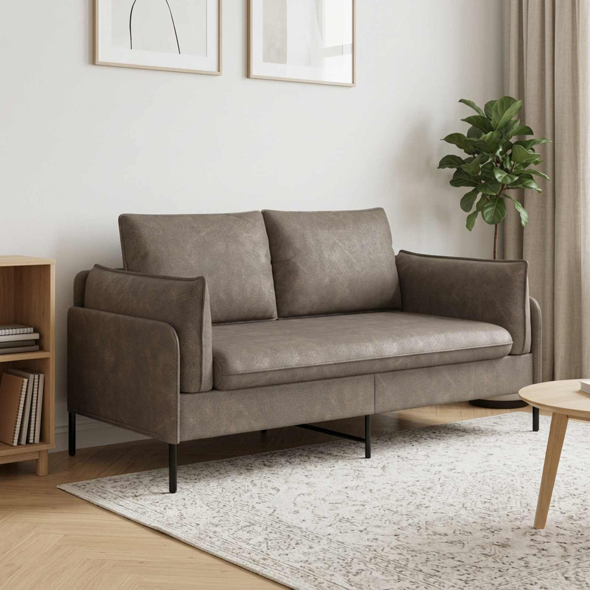 vidaXL 2-Seater Sofa Grey 188 x 81 x 89 cm Faux Leather