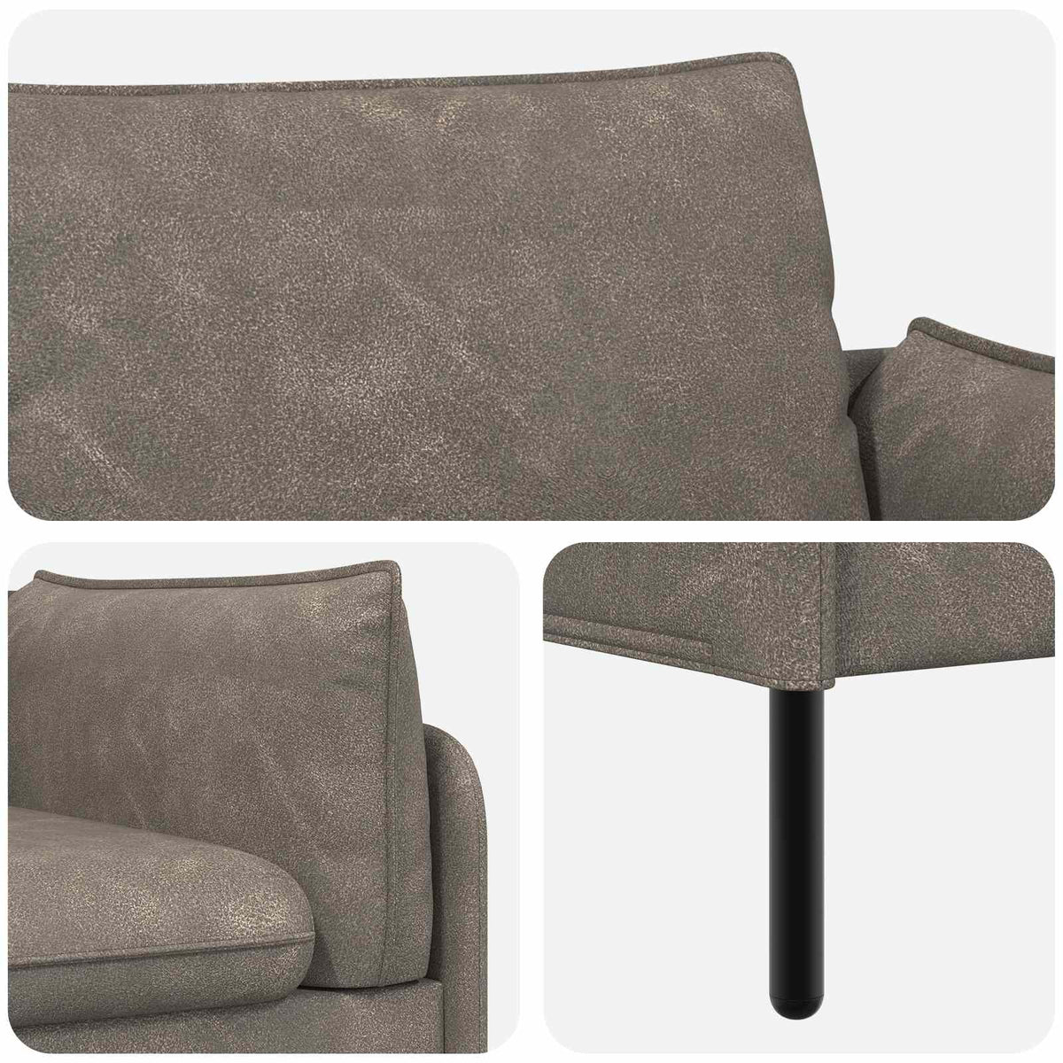 vidaXL 2-Seater Sofa Grey 188 x 81 x 89 cm Faux Leather